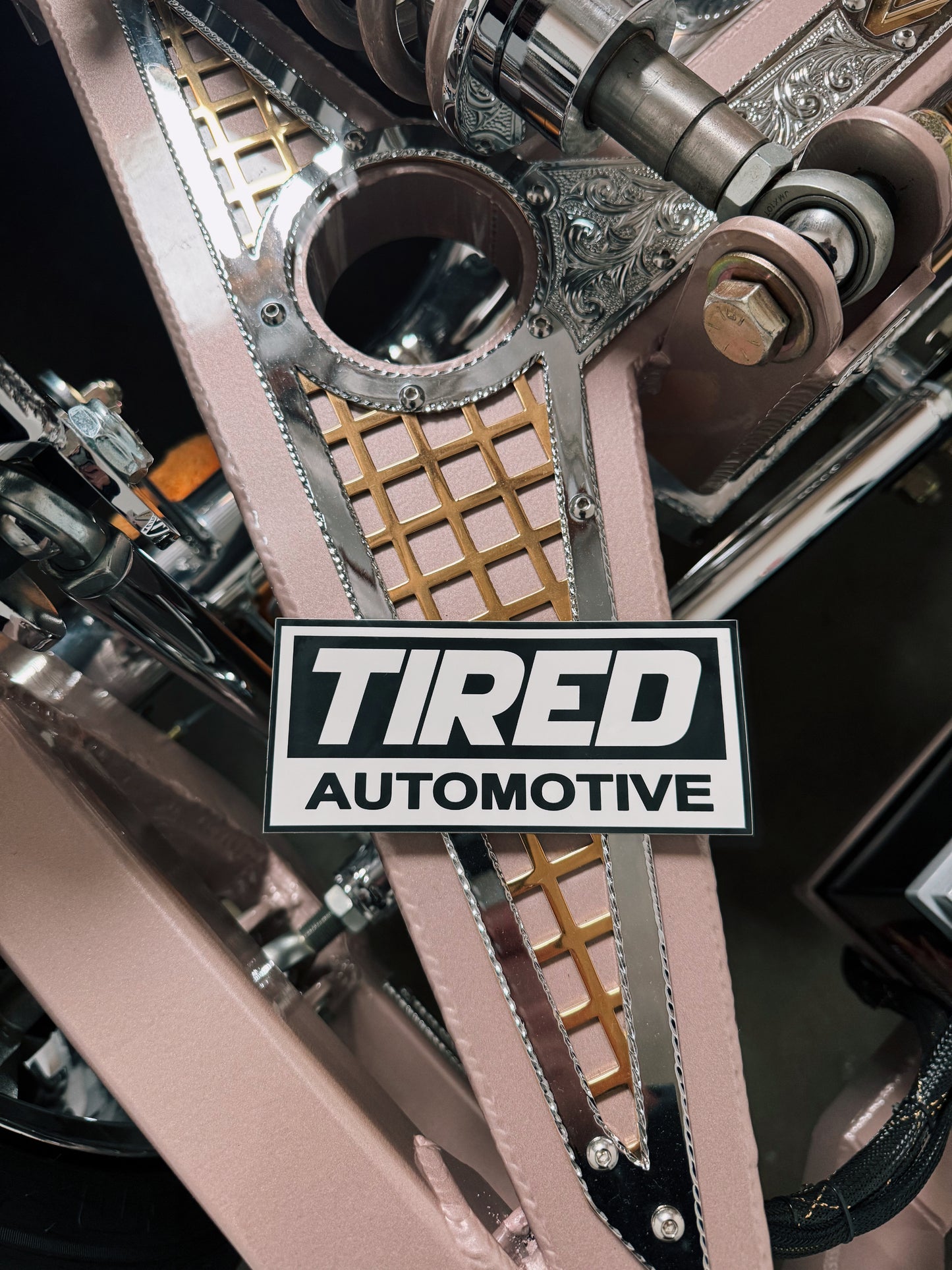 TIRED AUTOMOTIVE STICKER