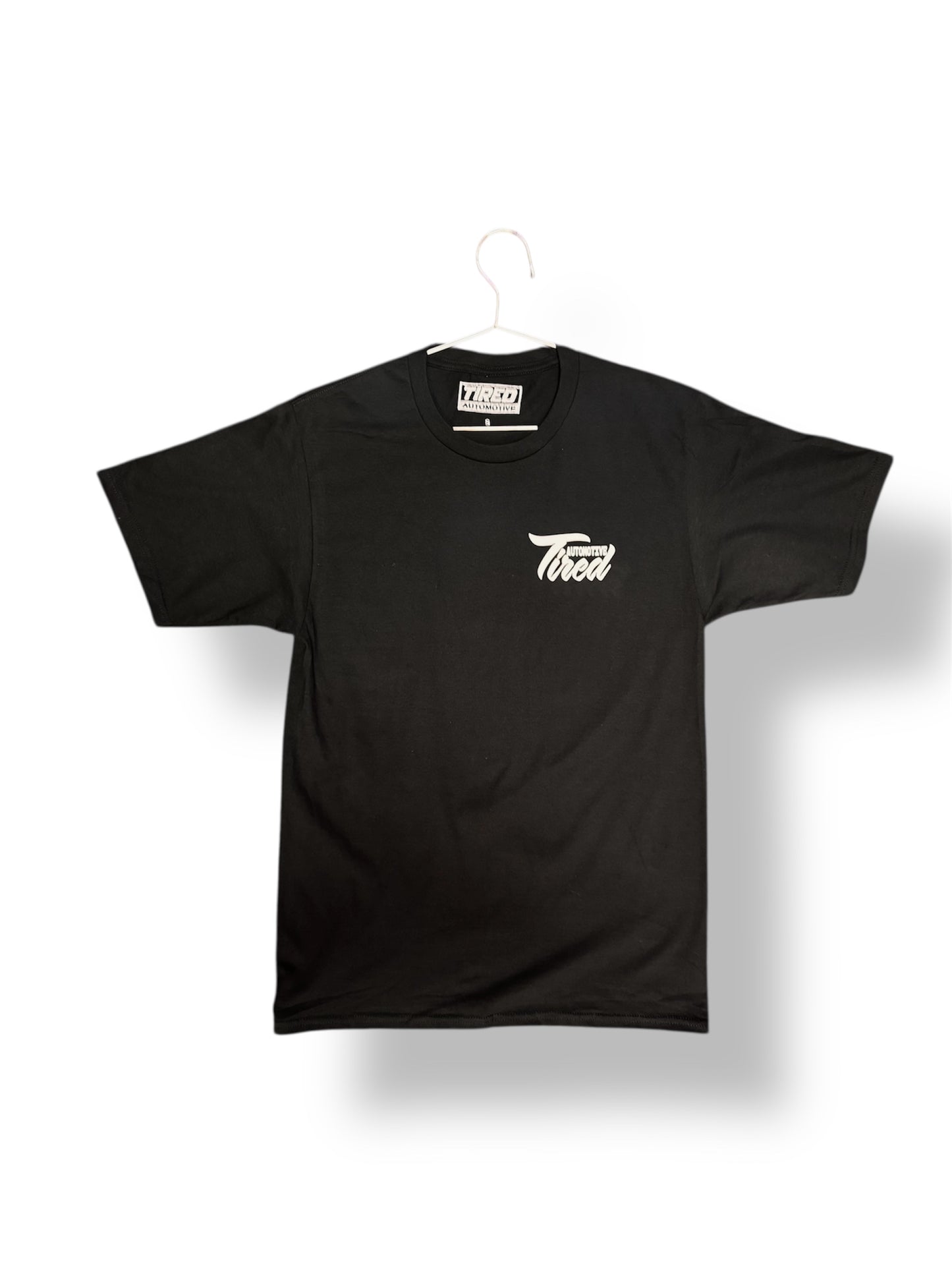 Tired Automotive Cursive Logo Tee