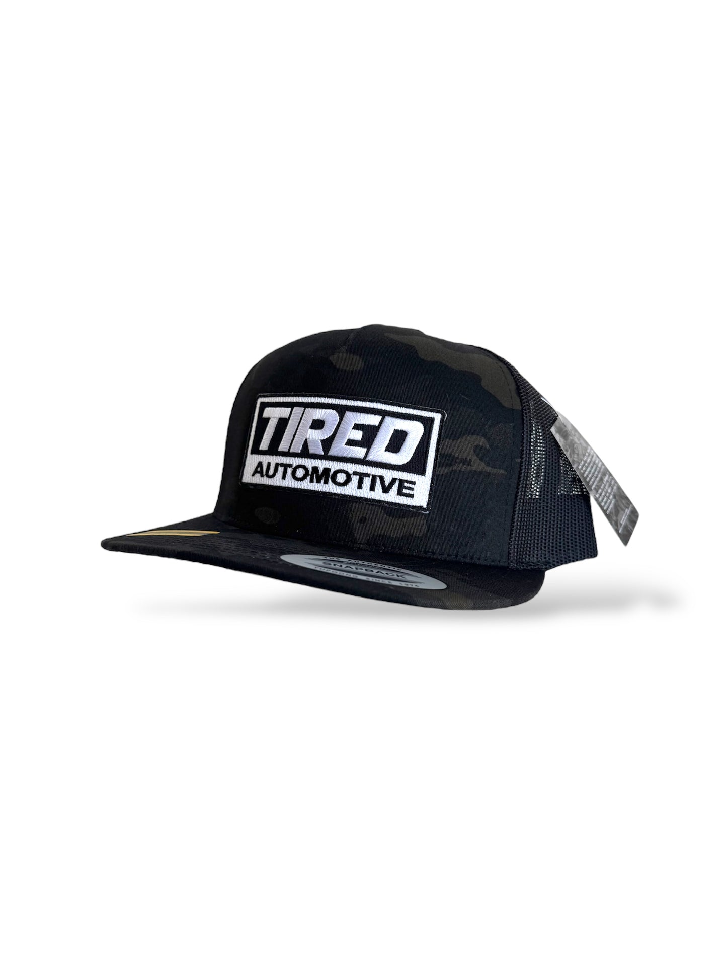 TIRED AUTOMOTIVE CAMO SNAPBACK HAT