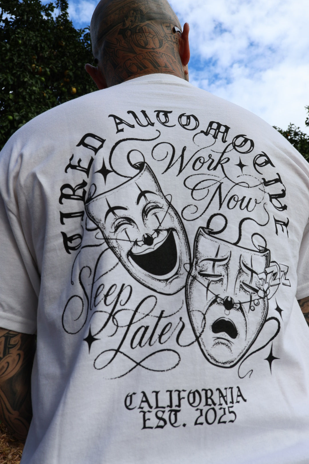 Sleep Later White T Shirt