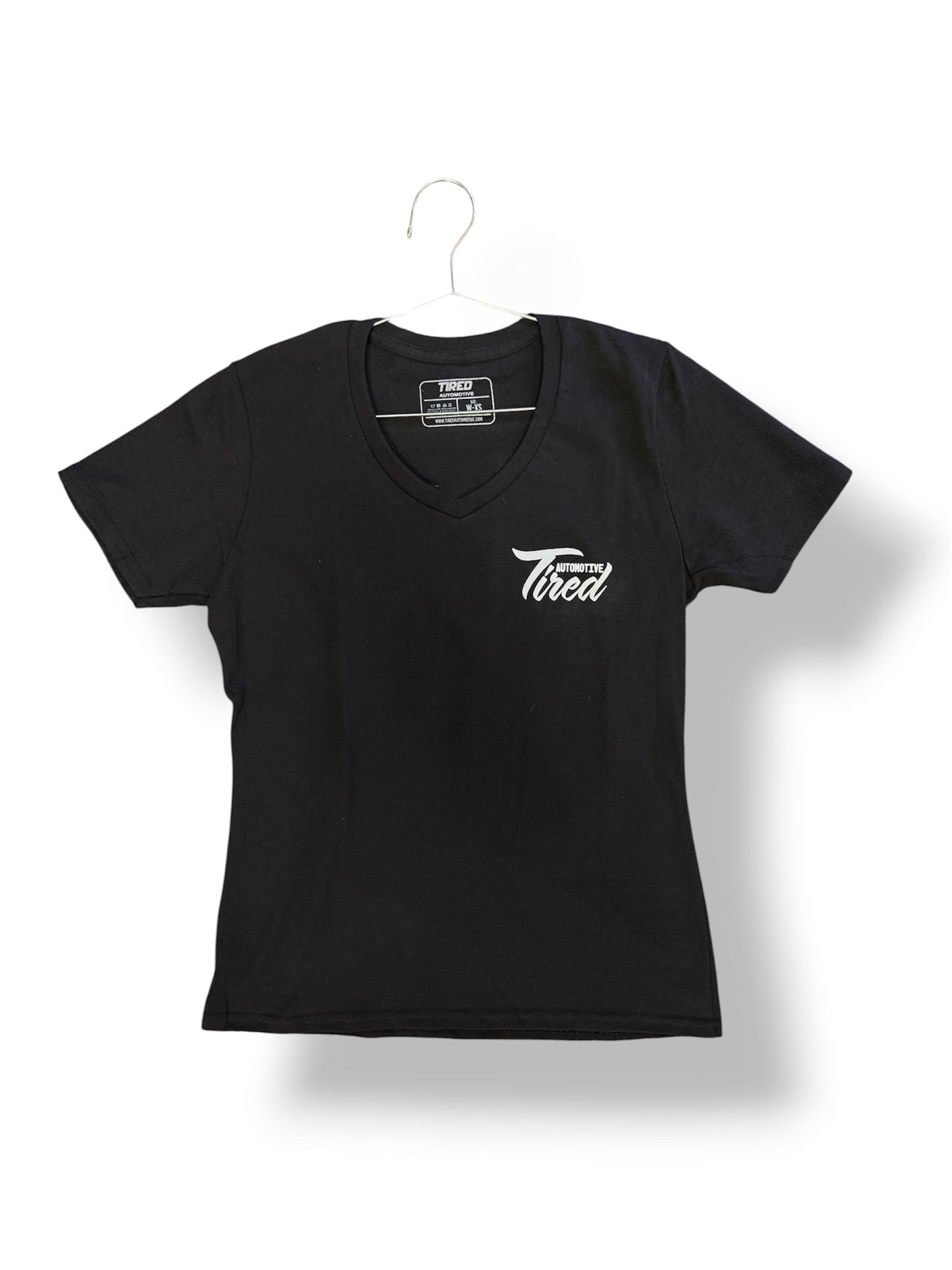 Tired Automotive Cursive Logo WOMENS T Shirt