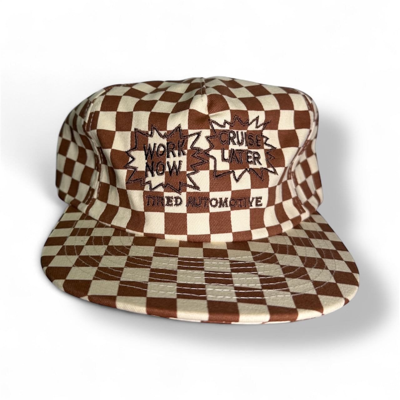 Work Now Cruise Later Checker Hat