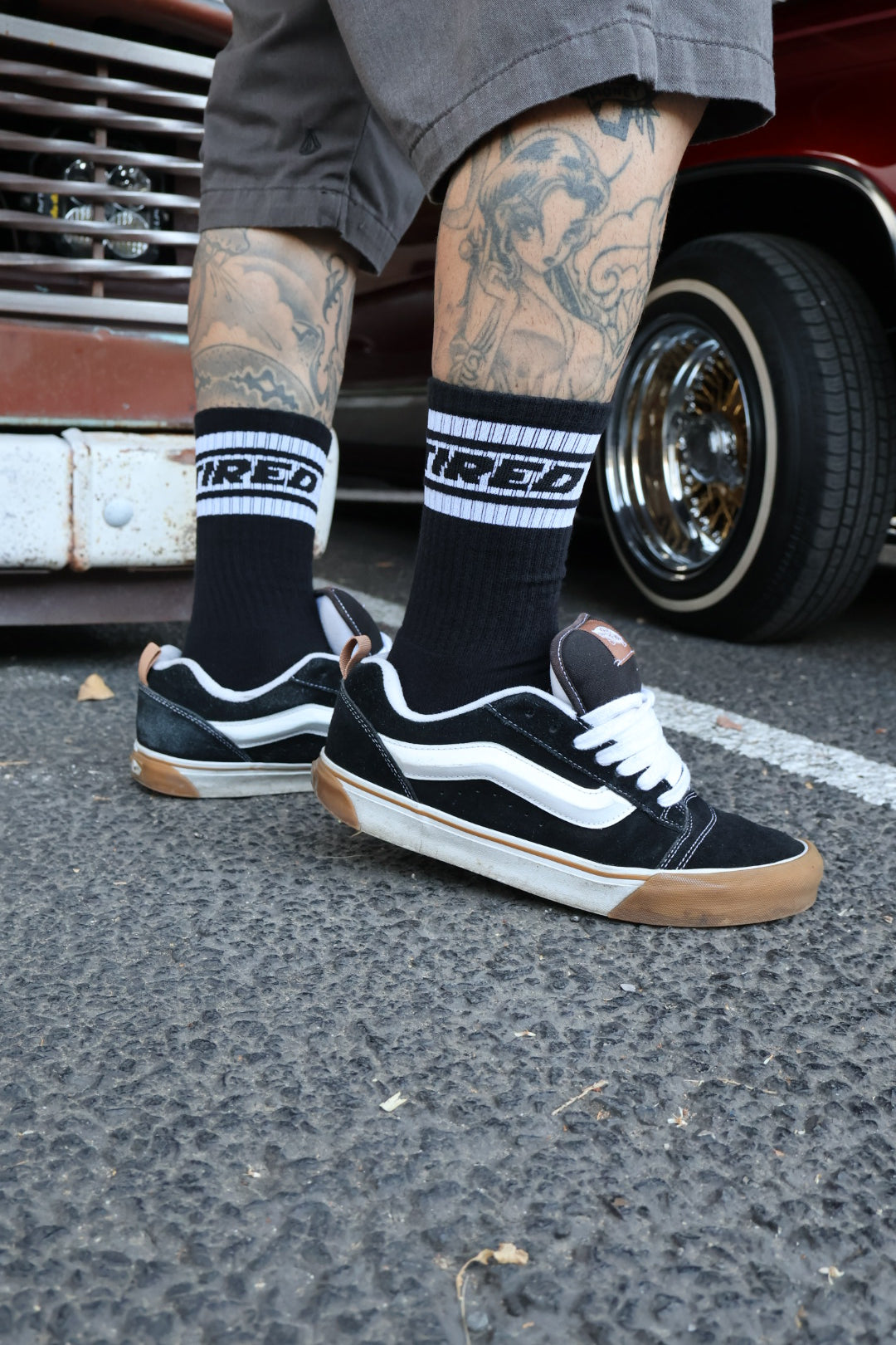 Tired Automotive Socks Black