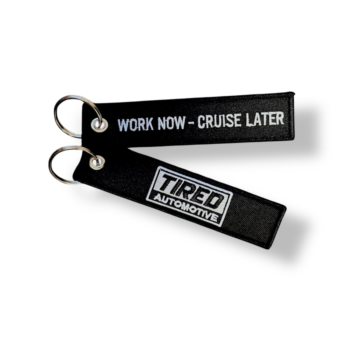 Tired Flight Tag Keychain