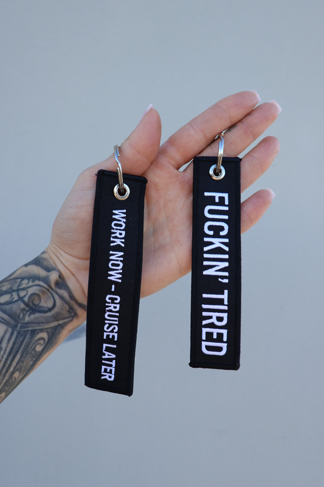 Tired Flight Tag Keychain