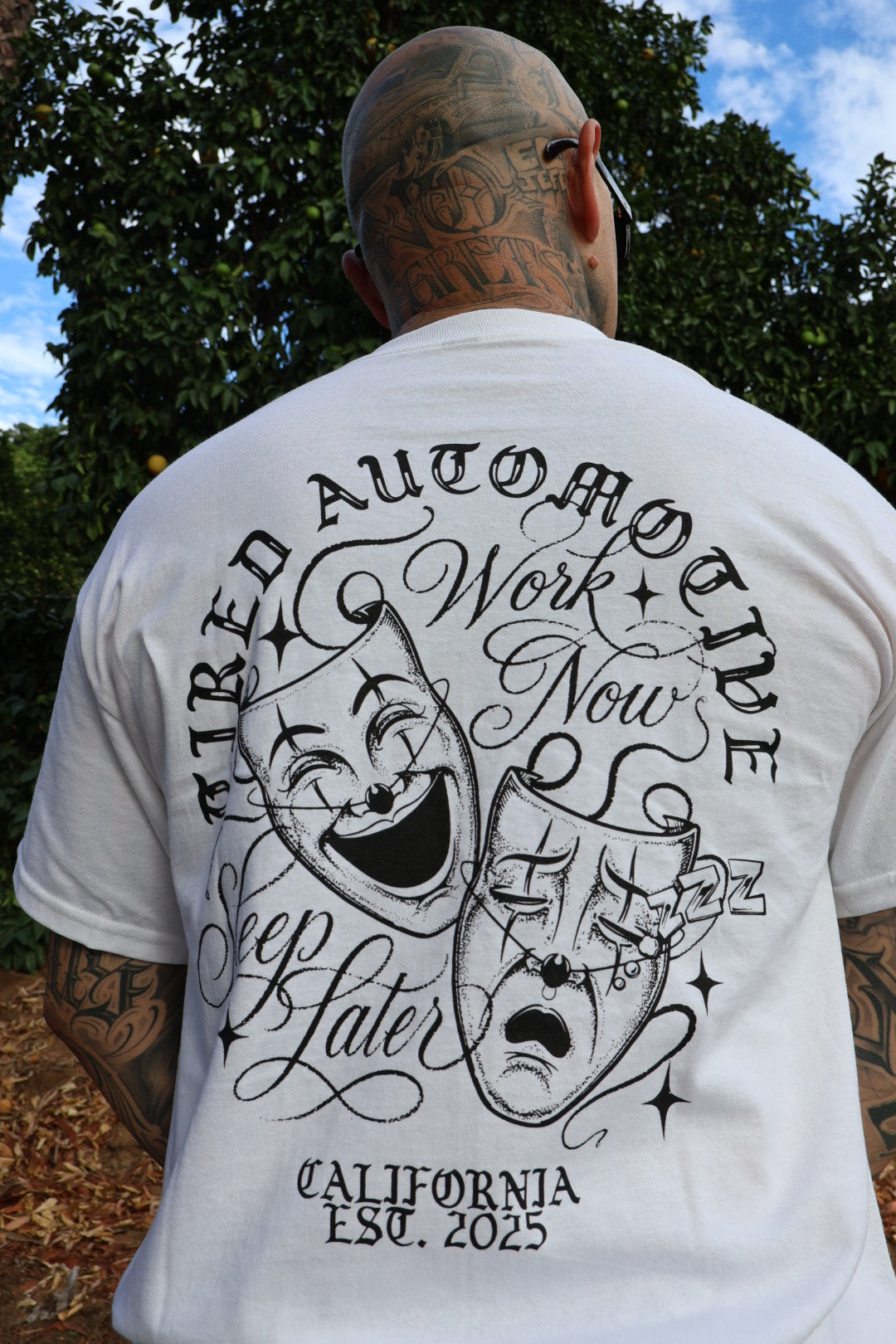 Sleep Later White T Shirt