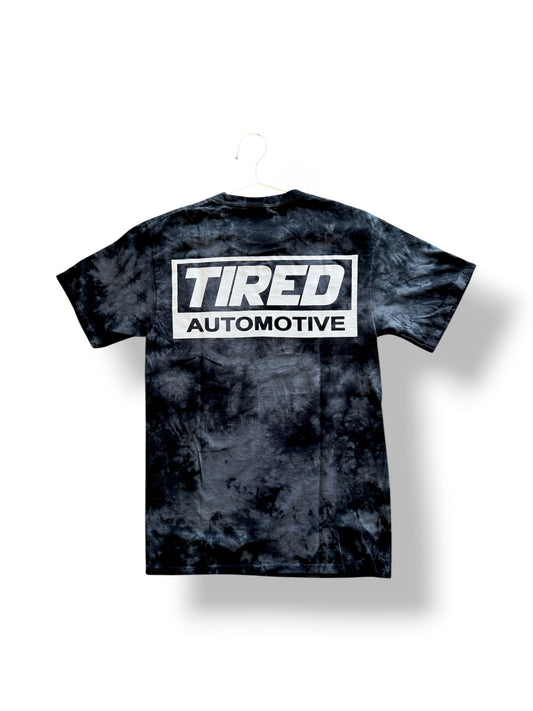TIRED AUTOMOTIVE TIE DYE OG LOGO T SHIRT